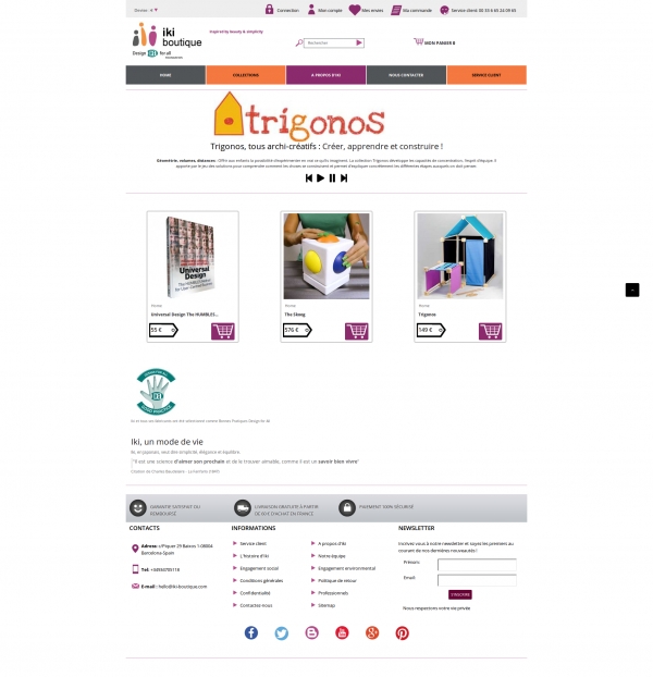 Screenshot of iki boutique website