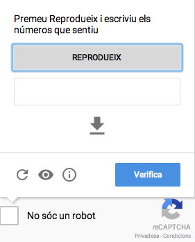 Captura del test de so amb CAPTCHA