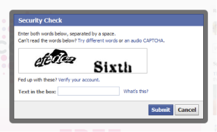 Captura de la versió anterior de CAPTCHA